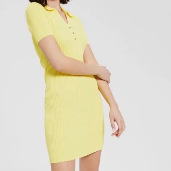 NWT LEYDEN Ribbed Polo 1/4 Button Short Sleeve Dress in Sunshine Sz. XL - Picture 2 of 6